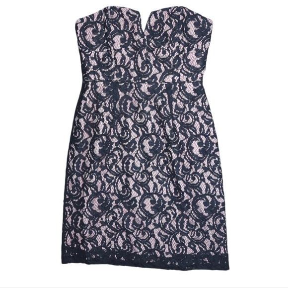 J. Crew Dresses & Skirts - J. Crew Collection Blush And Black Sweetheart Lace Cocktail Dress Size 4